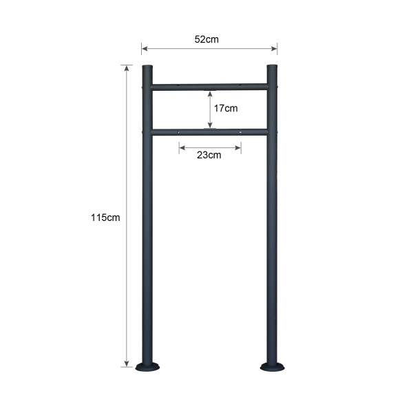 Briefkastenständer RAL 7016 Standfuß Pfosten für Briefkasten